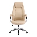 Καρέκλα γραφείου διευθυντή Sonar pakoworld μπεζ pu 61x57x120-128εκ