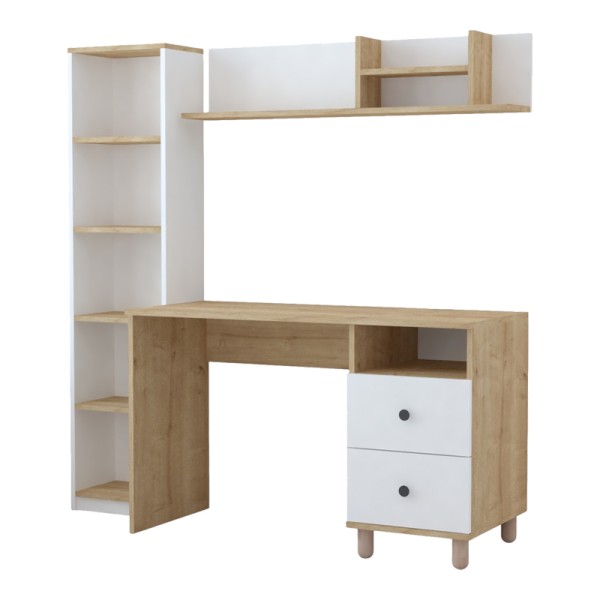 Σύνθεση γραφείου Kontor pakoworld sonoma-λευκό 160x50x162εκ