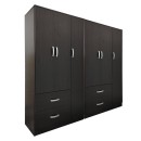 Ντουλάπα εξάφυλλη Athos pakoworld wenge 180x42x180εκ