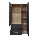 Ντουλάπα πεντάφυλλη Athos pakoworld sonoma-ανθρακί 170x42x180εκ