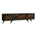 Έπιπλο τηλεόρασης Trida pakoworld καρυδί με ανθρακί 160x35x45εκ