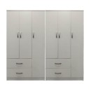 Ντουλάπα εξάφυλλη Athos pakoworld λευκή 180x42x180εκ