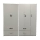 Ντουλάπα πεντάφυλλη Athos pakoworld λευκή 170x42x180εκ