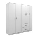 Ντουλάπα πεντάφυλλη Athos I pakoworld λευκή 170x42x180εκ
