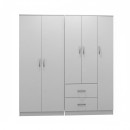 Ντουλάπα πεντάφυλλη Athos I pakoworld λευκή 170x42x180εκ