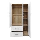 Ντουλάπα εξάφυλλη με πατάρι Athos pakoworld sonoma-λευκή 180x42x240εκ