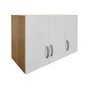 Ντουλάπα πεντάφυλλη με πατάρι Athos pakoworld sonoma-λευκή 170x42x240εκ