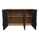 Ντουλάπα εξάφυλλη με πατάρι Athos pakoworld sonoma-ανθρακί 180x42x240εκ