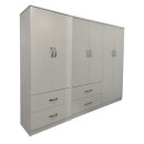 Ντουλάπα εξάφυλλη Athos pakoworld λευκή 200,5x42x180εκ
