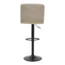 Σκαμπό μπαρ Remina pakoworld πτυσσόμενο γκρι μπεζ βελούδο-βάση μαύρο μέταλλο 44x44x112εκ | Συσκευασία 2 τμχ