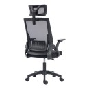 Καρέκλα γραφείου Plymot pakoworld mesh χρώμα μαύρο 48x58x112-122εκ