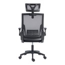 Καρέκλα γραφείου Plymot pakoworld mesh χρώμα μαύρο 48x58x112-122εκ