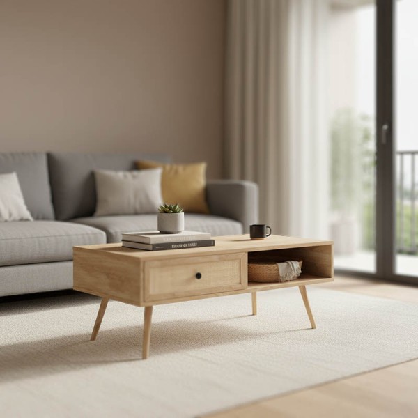 Τραπέζι σαλονιού Oslo pakoworld sonoma 110x59x41,5εκ