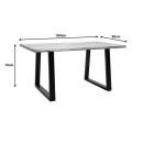 Τραπέζι Miles pakoworld μασίφ ξύλο ακακίας 3.7-4εκ σε φυσική απόχρωση με μαύρα μεταλλικά πόδια 180x90x76εκ