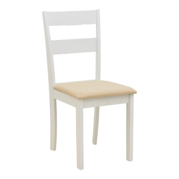 Καρέκλα Dallan pakoworld rubberwood λευκό 40x47.5x89εκ | Συσκευασία 2 τμχ
