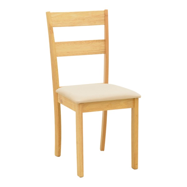 Καρέκλα Dallan pakoworld rubberwood σε φυσική απόχρωση 40x47.5x89εκ | Συσκευασία 2 τμχ