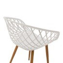 Πολυθρόνα Ezra pakoworld λευκό pp-πόδι μέταλλο σε φυσική απόχρωση 62.5x56x82εκ | Συσκευασία 4 τμχ