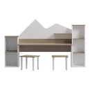 Παιδικό γραφείο με σκαμπο Dualto pakoworld sonoma-λευκό 180x30x93.6εκ