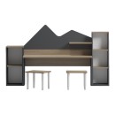 Παιδικό γραφείο με σκαμπο Dualto pakoworld sonoma-ανθρακί 180x30x93.6εκ