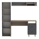 Σύνθεση γραφείου Kontor pakoworld sonoma-ανθρακί 120x50x160εκ