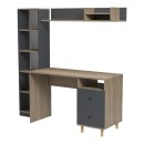 Σύνθεση γραφείου Kontor pakoworld sonoma-ανθρακί 120x50x160εκ