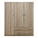 Ντουλάπα τρίφυλλη με 2 συρτάρια Alvia pakoworld sonoma 150x51x180εκ