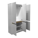 Ντουλάπα τρίφυλλη Merzia pakoworld  sonoma-λευκό 120x46.5x183εκ