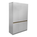 Ντουλάπα τρίφυλλη Merzia pakoworld  sonoma-λευκό 120x46.5x183εκ