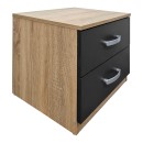 Σετ Κρεβατοκάμαρας Athos Sonoma Ανθρακί με Κρεβάτι 140x200εκ Σετ 3τεμ