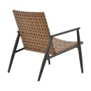 Πολυθρόνα Eamon pakoworld μαύρο αλουμίνιο και pe rattan σε καφέ απόχρωση 72.5x73.5x77εκ | Συσκευασία 2 τμχ