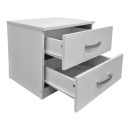 Κομοδίνο Athos pakoworld σε λευκή απόχρωση 48x40x41.5εκ