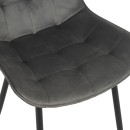 Καρέκλα Berne pakoworld βελούδο σε ανθρακί απόχρωση 53x62x84εκ | Συσκευασία 4 τμχ