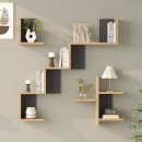 Ραφιέρα τοίχου Verso pakoworld oak με ανθρακί 99,4x14,5x103εκ