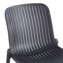 Καρέκλα Teragi στοιβαζόμενη pakoworld pp με UV protection ανθρακί 58x43.5x82εκ