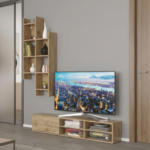 Σύνθετο σαλονιού Sarona pakoworld oak 150x35x160εκ