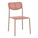 Τραπεζαρία Moraja Deraby I pakoworld σετ 3τεμ terracotta μέταλλο 70x70x73εκ