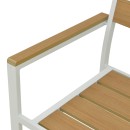 Πολυθρόνα Breze pakoworld στοιβαζόμενη plywood σε φυσική-αλουμίνιο σε λευκή απόχρωση 57.5x60x88εκ
