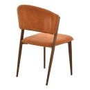 Καρέκλα Dolez pakoworld terracotta ύφασμα-πόδι καρυδί μέταλλο 49x58.5x82εκ | Συσκευασία 4 τμχ