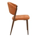 Καρέκλα Dolez pakoworld terracotta ύφασμα-πόδι καρυδί μέταλλο 49x58.5x82εκ | Συσκευασία 4 τμχ
