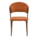 Καρέκλα Dolez pakoworld terracotta ύφασμα-πόδι καρυδί μέταλλο 49x58.5x82εκ | Συσκευασία 4 τμχ