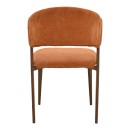 Καρέκλα Dolez pakoworld terracotta ύφασμα-πόδι καρυδί μέταλλο 49x58.5x82εκ | Συσκευασία 4 τμχ