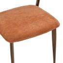 Καρέκλα Dolez pakoworld terracotta ύφασμα-πόδι καρυδί μέταλλο 49x58.5x82εκ | Συσκευασία 4 τμχ