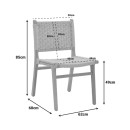 Καρέκλα Julien pakoworld rubberwood φυσικό-έδρα φυσικό σχοινί 61x54x85εκ