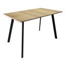 Τραπέζι Squaro pakoworld sonoma mdf με μαύρα μεταλλικά πόδια 120x70x75εκ
