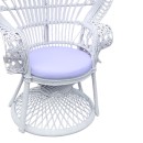 Πολυθρόνα Dorothy Inart με λευκό μαξιλάρι-λευκό rattan 115x53x147εκ