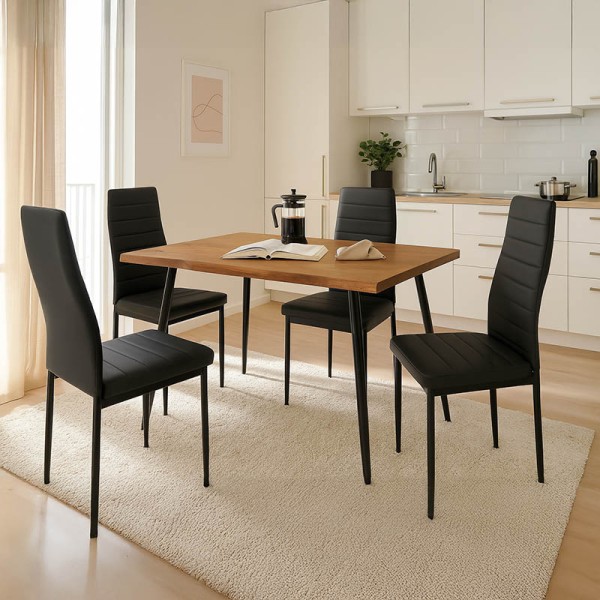 Τραπεζαρία Neve-Parker pakoworld σετ 5τμχ 120x80x75εκ