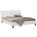 Κρεβάτι Nevil pakoworld 150x200 PU χρώμα λευκό ματ