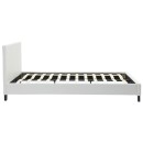 Κρεβάτι Nevil pakoworld 150x200 PU χρώμα λευκό ματ