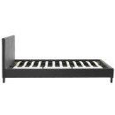 Κρεβάτι Nevil pakoworld 150x200 PU χρώμα μαύρο ματ