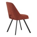 Καρέκλα Initiate pakoworld terracotta ύφασμα-πόδι μαύρο μέταλλο 48x57x85εκ | Συσκευασία 2 τμχ